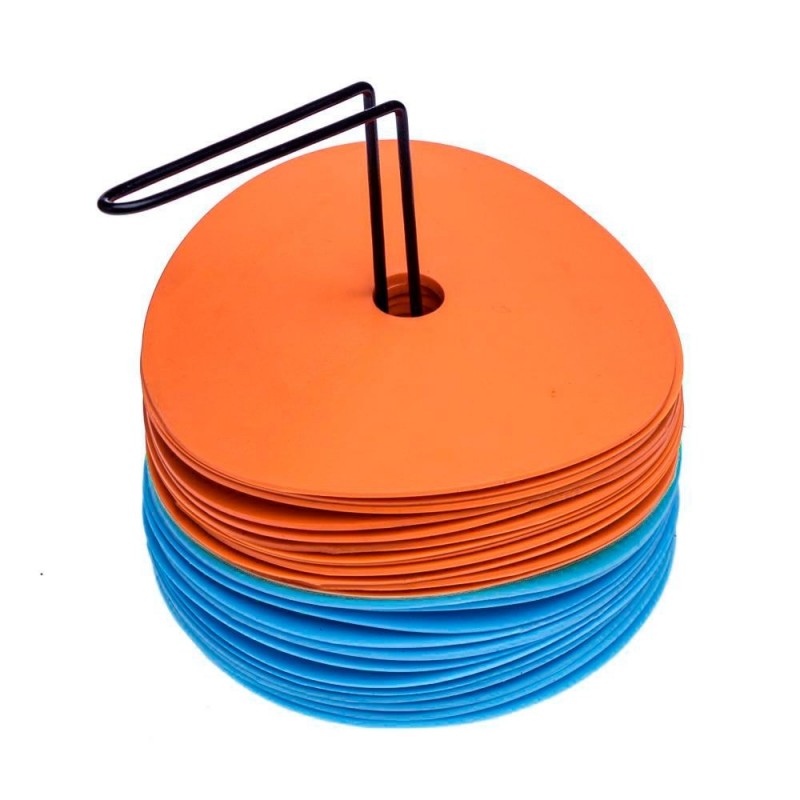 Set 24 Discos Delimitadores Entrenamiento Zastor AG-24 Naranja/Azul