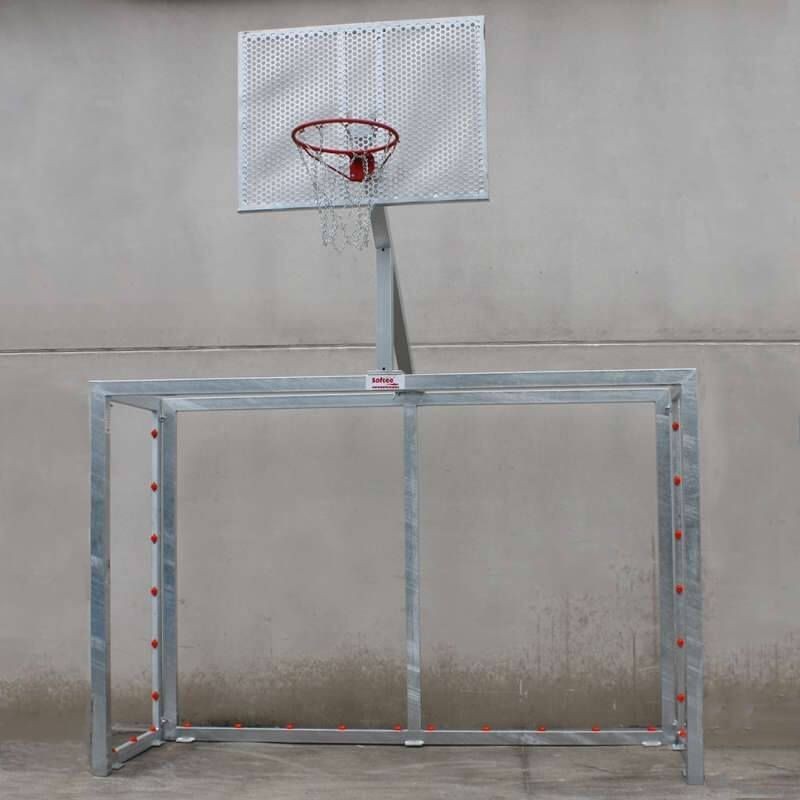 Juego Porterías Galvanizadas Fútbol-Sala / Balonmano con Canasta Baske