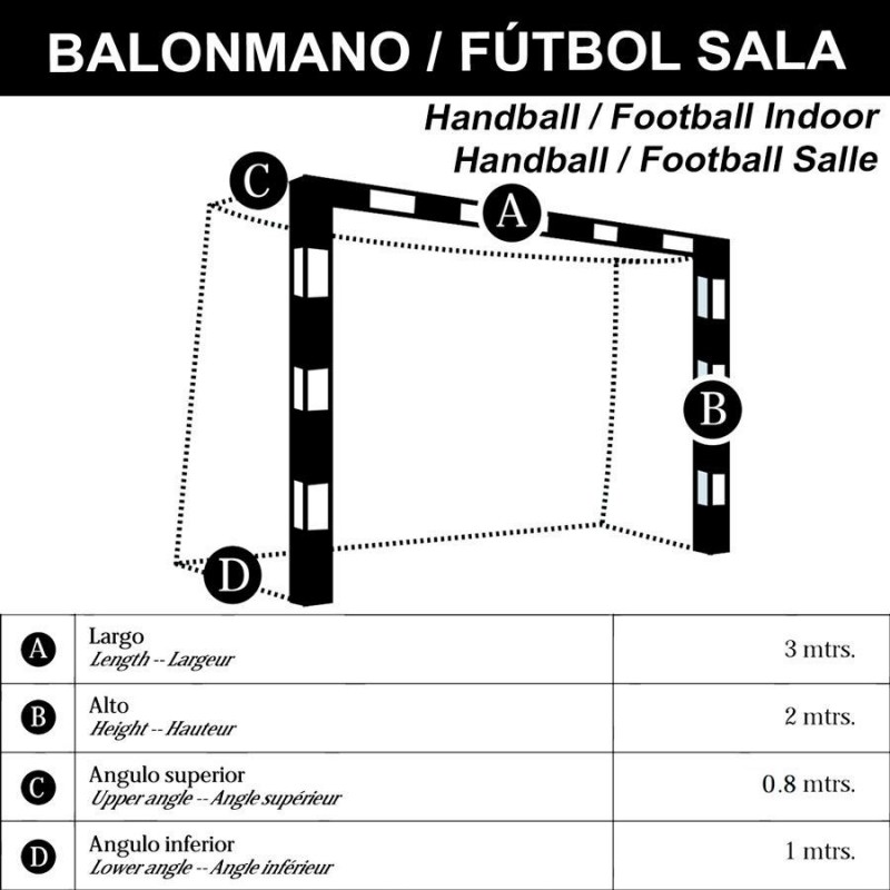 Juego Redes Porterías Fútbol-Sala / Balonmano Antivandálicas