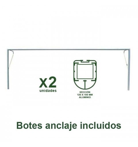 Juego Porterías Fútbol 11 Fijas - Aluminio Oval