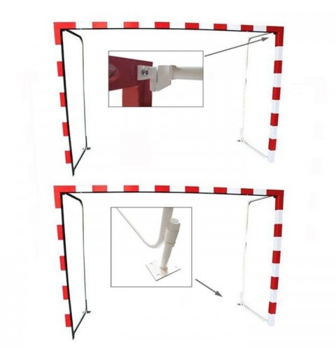 Juego Porterías Abatibles 80x80 Metálicas Fútbol-Sala / Balonmano