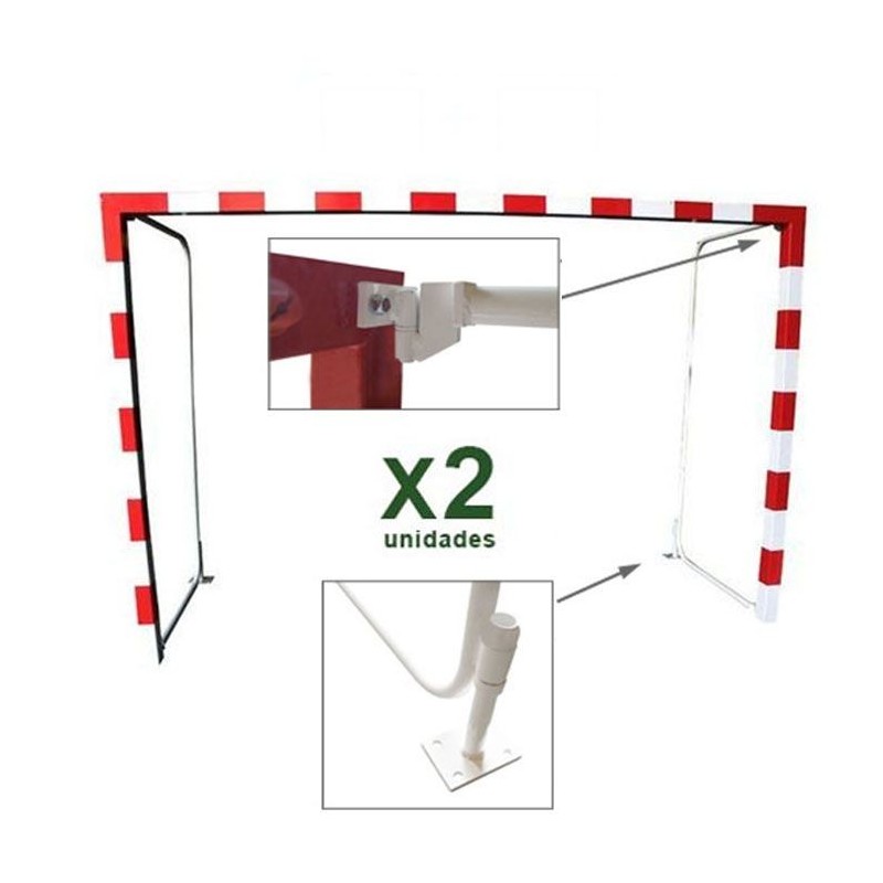 Juego Porterías Abatibles 80x80 Aluminio Fútbol-Sala / Balonmano