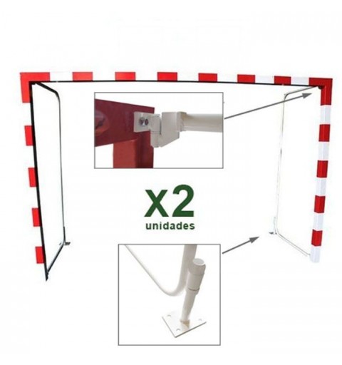 Juego Porterías Abatibles 80x80 Aluminio Fútbol-Sala / Balonmano