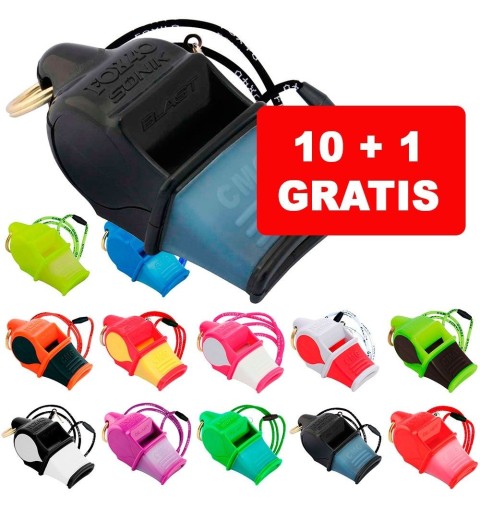 Set 10+1 Gratis - Silbato FOX 40 Sonik Blast CMG