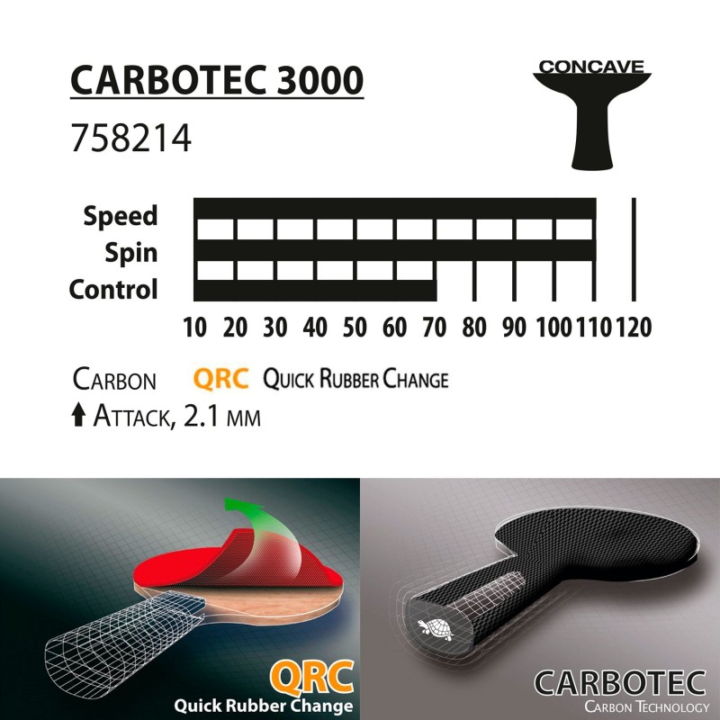 Pala Ping Pong Donic Carbotec 3000