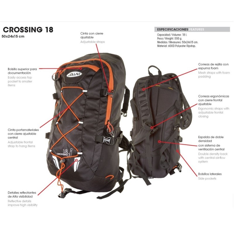 Mochila Trekking Joluvi Crossing 18 Negra