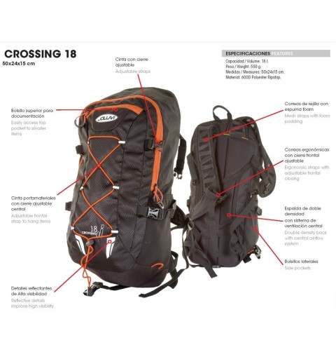 Mochila Trekking Joluvi Crossing 18 Negra