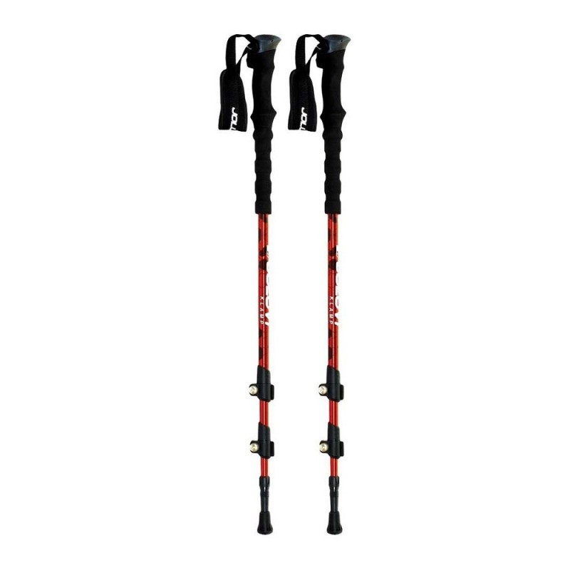 Set 2 Bastones Trekking Joluvi Klamp Rojo