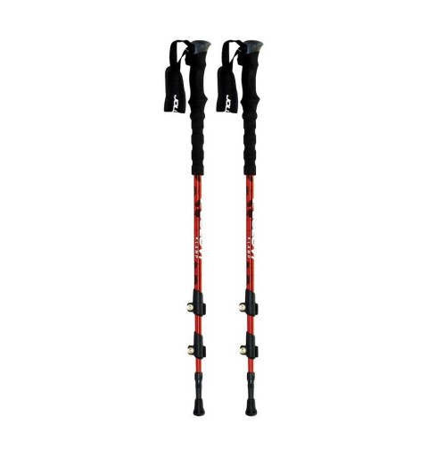 Set 2 Bastones Trekking Joluvi Klamp Rojo