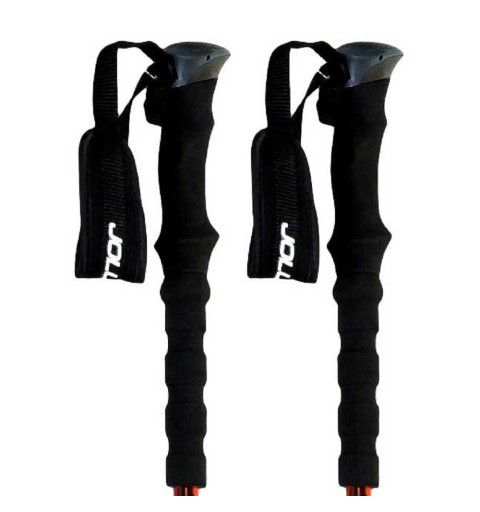 Set 2 Bastones Trekking Joluvi Klamp Rojo