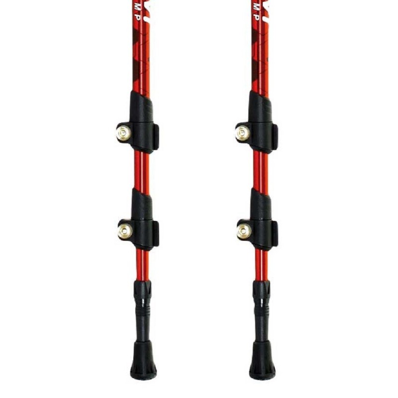 Set 2 Bastones Trekking Joluvi Klamp Rojo