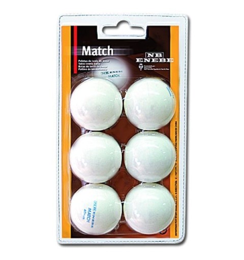 Blister 6 Pelotas Ping Pong Enebe Match Blanca