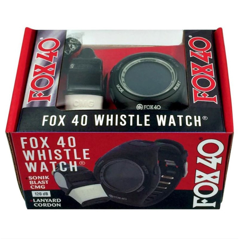 Pack Silbato Fox 40 Sonik Blast y Reloj - Black Edition