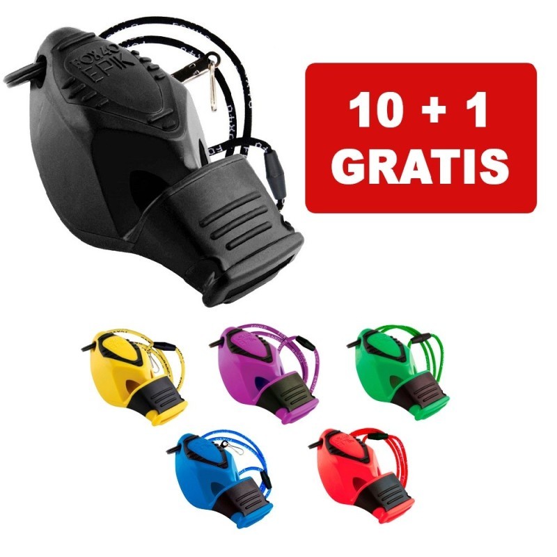 Set 10+1 Gratis - Silbato Fox 40 Epik CMG con Cordón