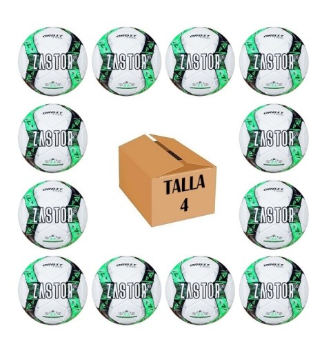 Pack 12 Balones Fútbol Zastor Orbit 4F4000  Green T-4