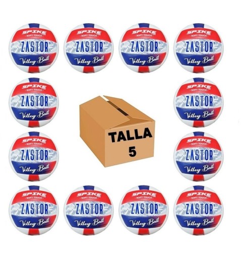 Pack 12 Balones Voleibol Zastor Spike 5V1500 Rojo/Azul T-5