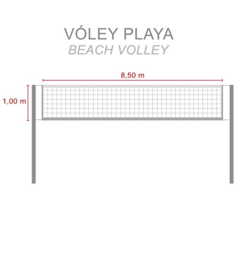 dimensiones red voley playa