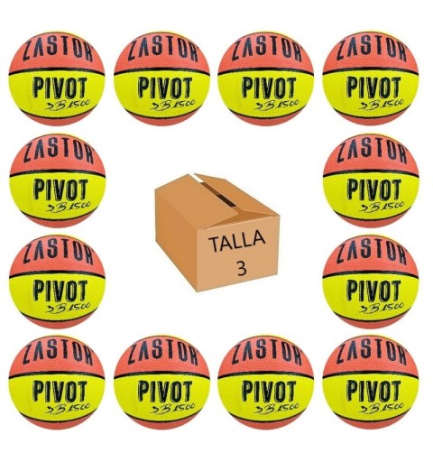 Pack 12 Balones Baloncesto Zastor Pivot 3B1500 T-3