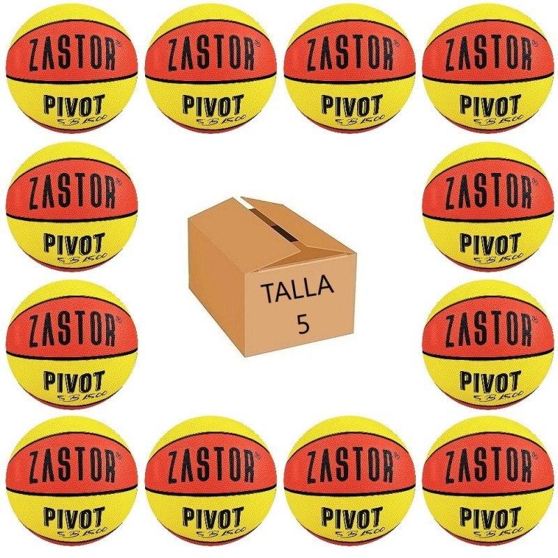 Pack 12 Balones Baloncesto Zastor Pivot 5B1500 T-5