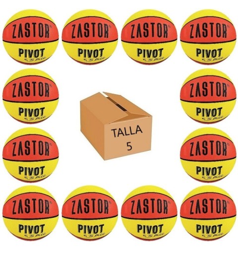 Pack 12 Balones Baloncesto Zastor Pivot 5B1500 T-5