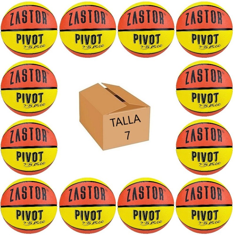 Pack 12 Balones Baloncesto Zastor Pivot 7B1500 T-7