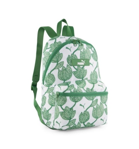 Mochila de Puma blanca con flores verdes