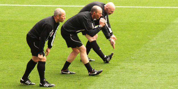 Trio arbitral entrenando