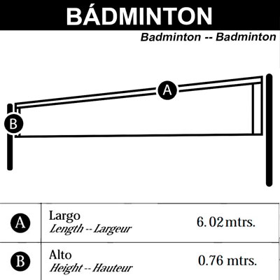 medidas redes bádminton